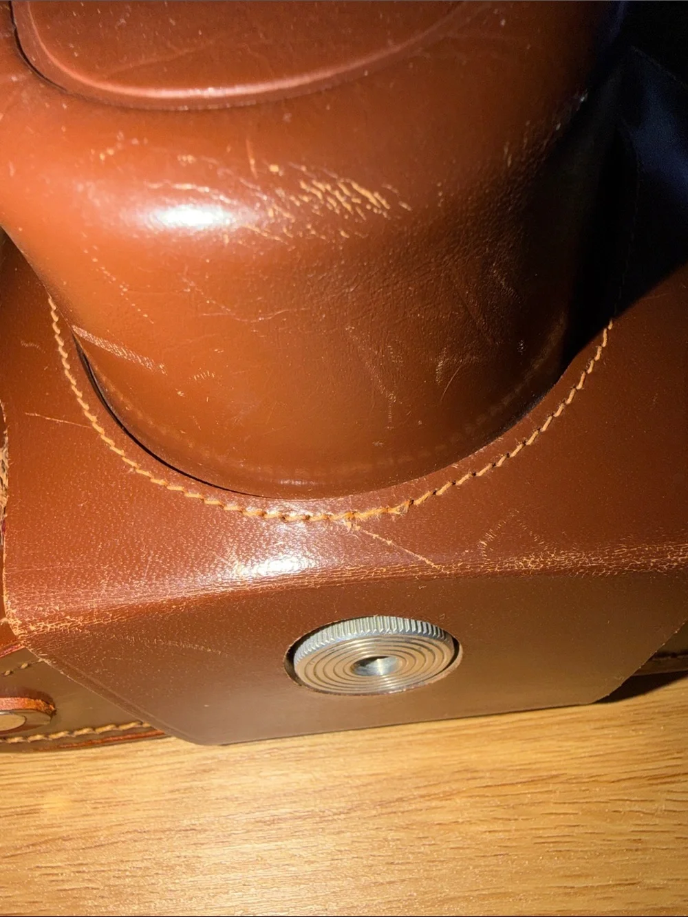 Vintage Ihagee film camera antique leather case  / strap
